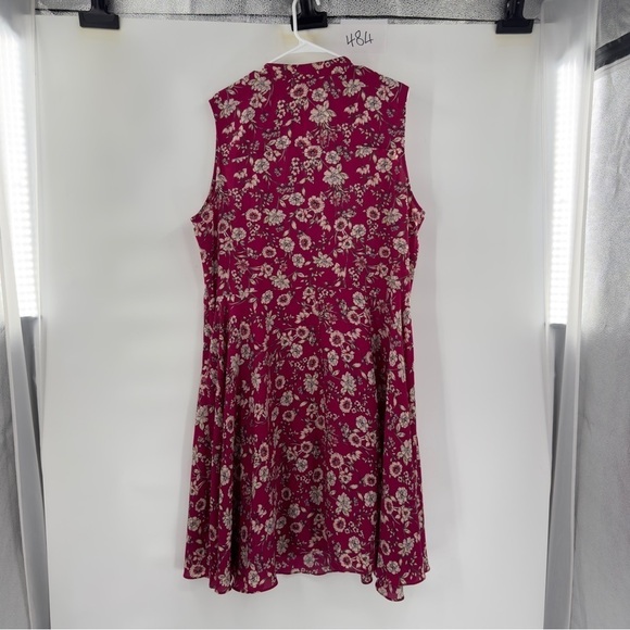 Nanette Lepore floral sleeveless dress maron red size 22W - Picture 8 of 8